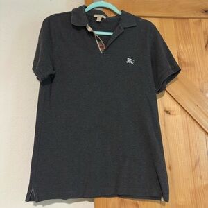Burberry Gray Polo Shirt Classic Short-Sleeve Design